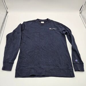 Champion Navy Blue Crewneck Sweatshirt Long Sleeve M/M Embroidered Logo‎